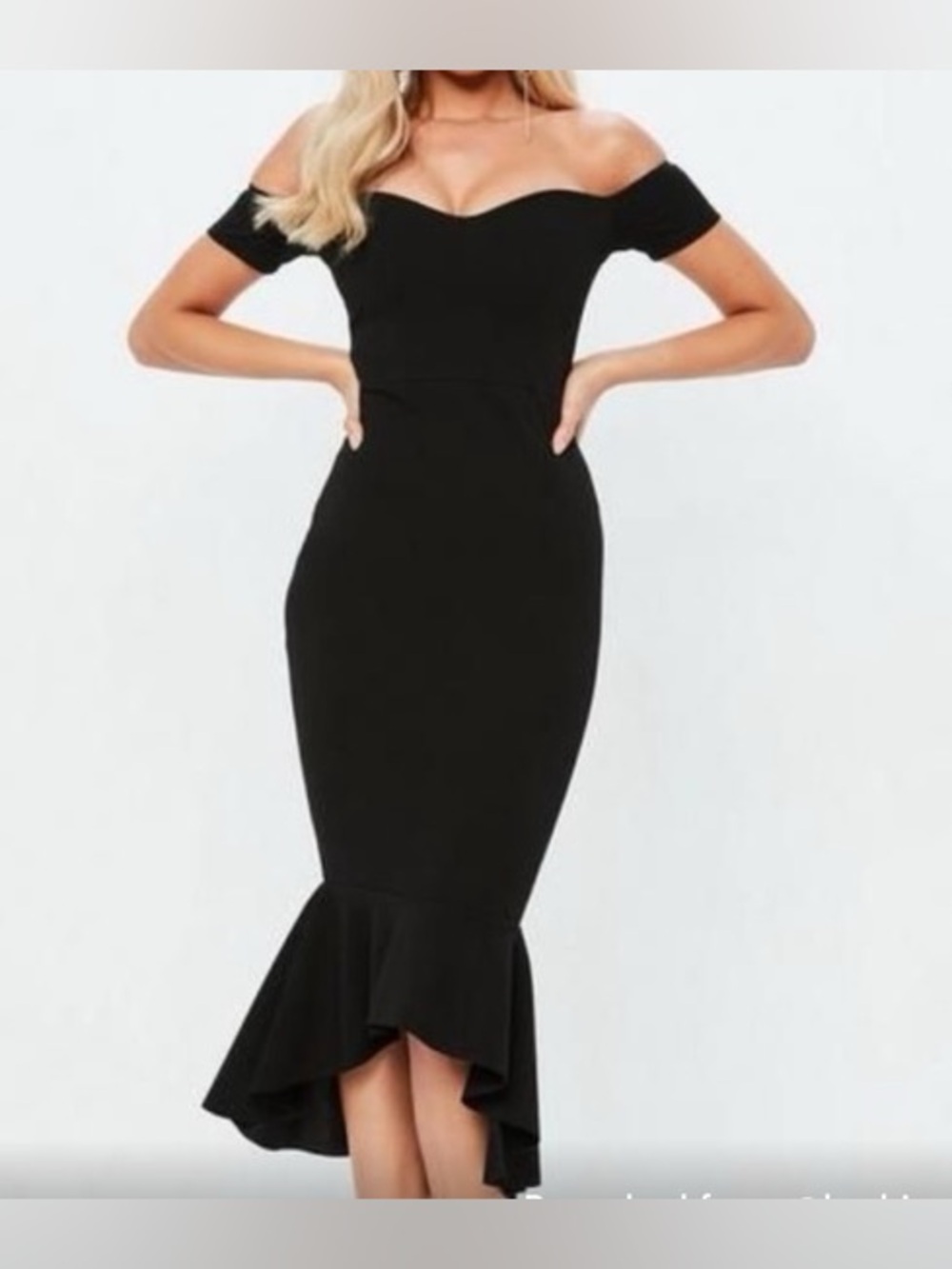 MISGUIDED BARDOT FISHTAIL DRESS NWT 10